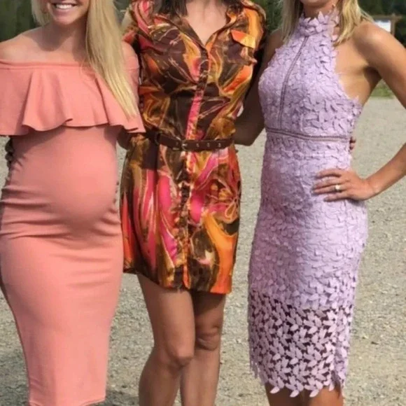 Bardot Gemma Halter Dress in Orchid Lilac Purple Sz S - Picture 2 of 9